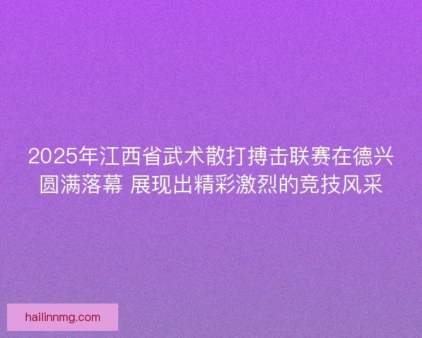 2025年江西省武术散打搏击联赛在德兴圆满落幕 展现出精彩激烈的竞技风采